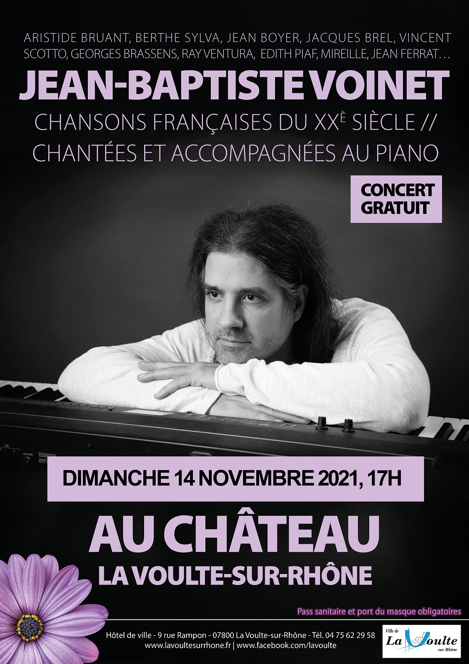 Jean-Baptiste Voinet en concert au château de La Voulte-sur-Rhône, affiche officielle