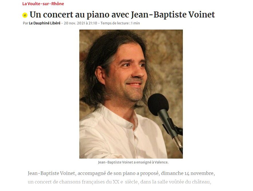 Article du Dauphiné sur Jean-Baptiste Voinet