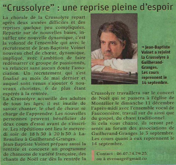 Reprise de la Crussolyre