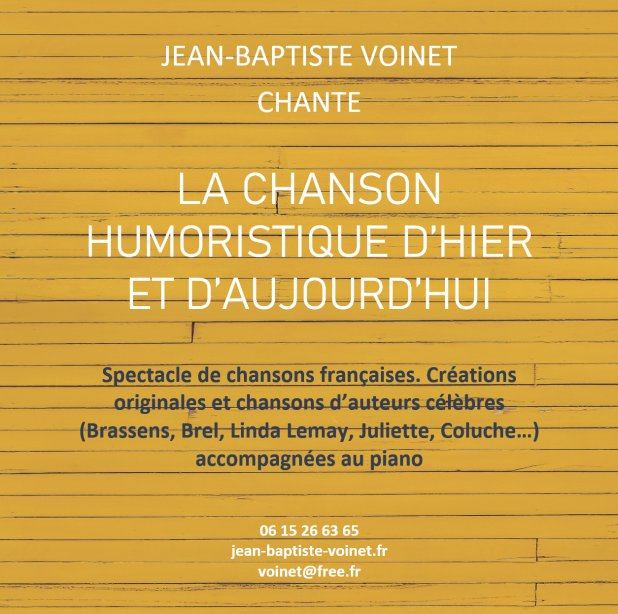 Spectacle de chansons humoristiques